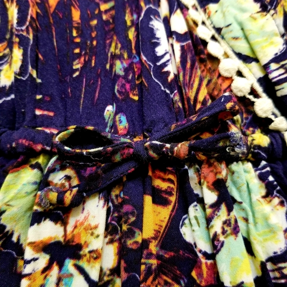 Xhilaration Casual Hawaiin Romper Navy Blue S - Picture 2 of 4